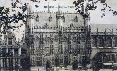 The Stadhuis at Bruges, c.1912 by Belgian Photographer